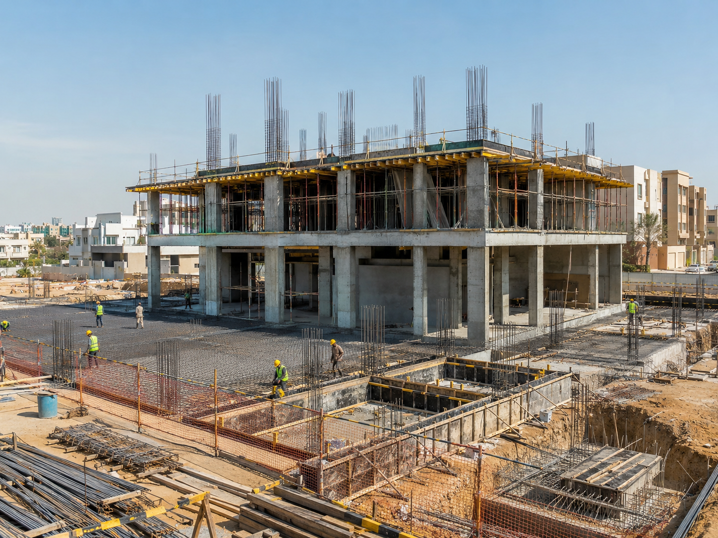 Core construction services in Karachi foundation concrete masonry