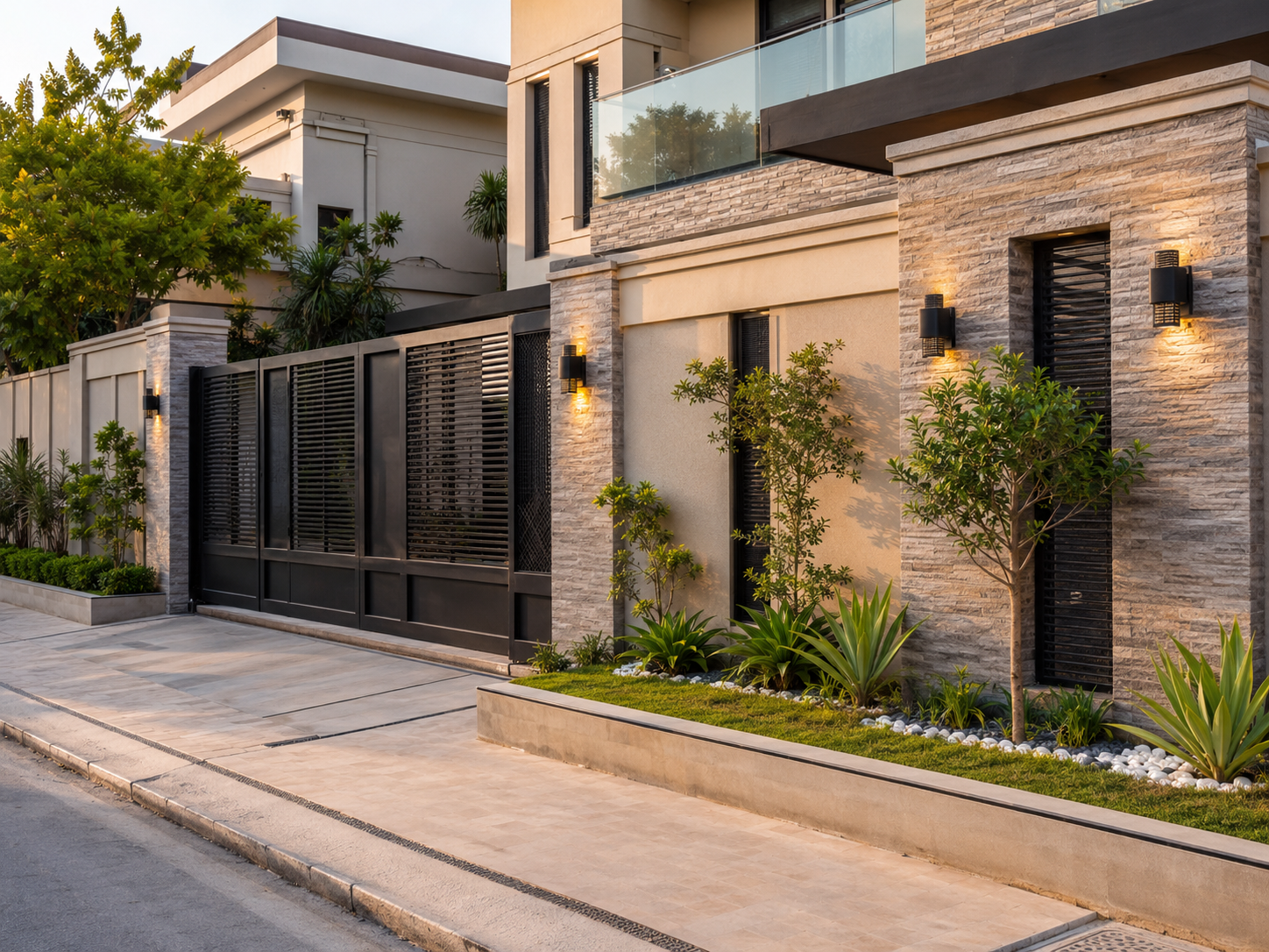 Niche construction services boundary wall gate paving Karachi